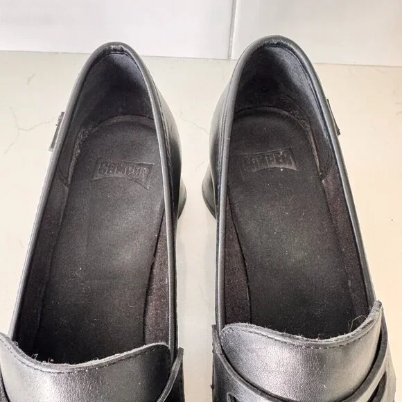 Camper Women’s Kiara Block Heeled Leather Loafers - Picture 5 of 8